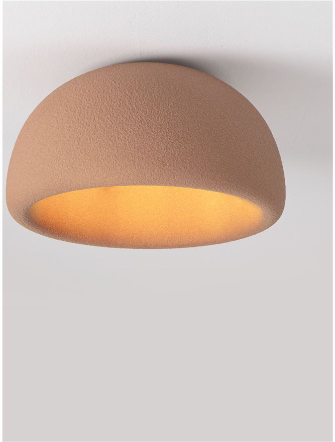 DAV Stone Red Polyurethane Natural Form Medium Semi-Flush Ceiling Light - ID 14499