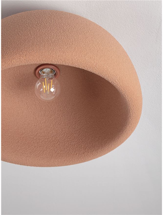 DAV Stone Red Polyurethane Natural Form Medium Semi-Flush Ceiling Light - ID 14499