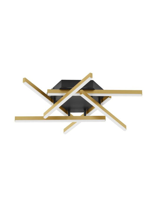 HYD Abstract Brushed Gold LED Semi-Flush - ID 14583