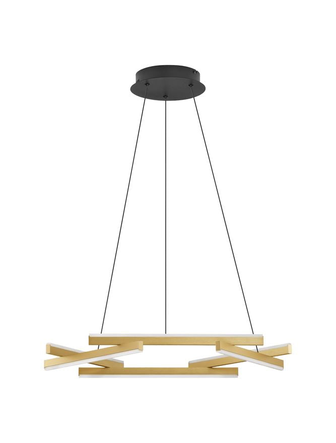 HYD Abstract Brushed Gold LED Pendant - ID 14584