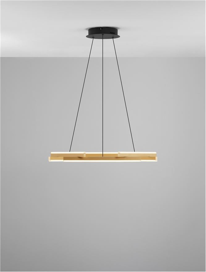 HYD Abstract Brushed Gold LED Pendant - ID 14584