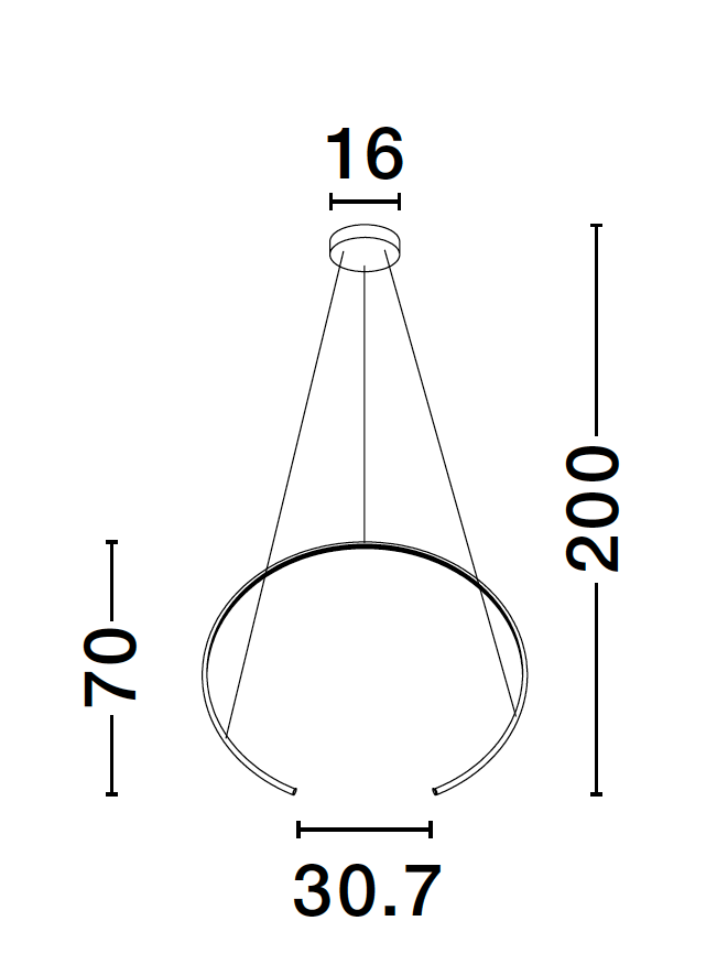 BRE Sandy White Aluminium & Acrylic Split Loop Tubular Pendant - ID 10191
