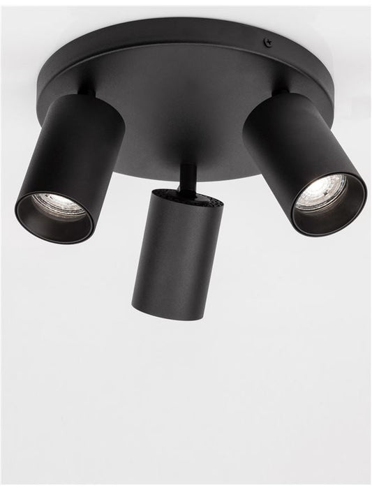 NL Sandy Black Triple Round GU10 spotlight - ID 11162