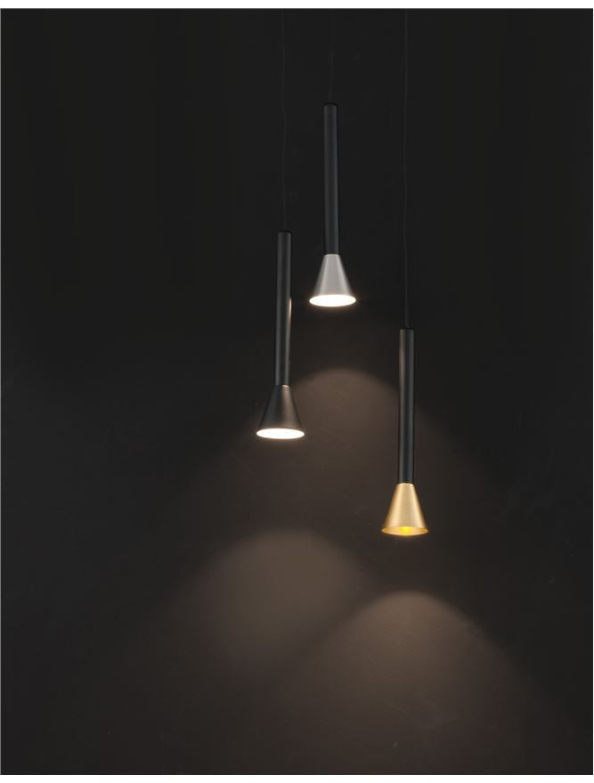 NAV Matt Black Aluminium Cone Head Single Pendant - ID 10139