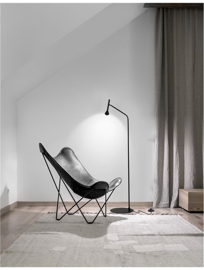 NAV Black Steel & Aluminium Cone Head Floor Lamp - ID 10142