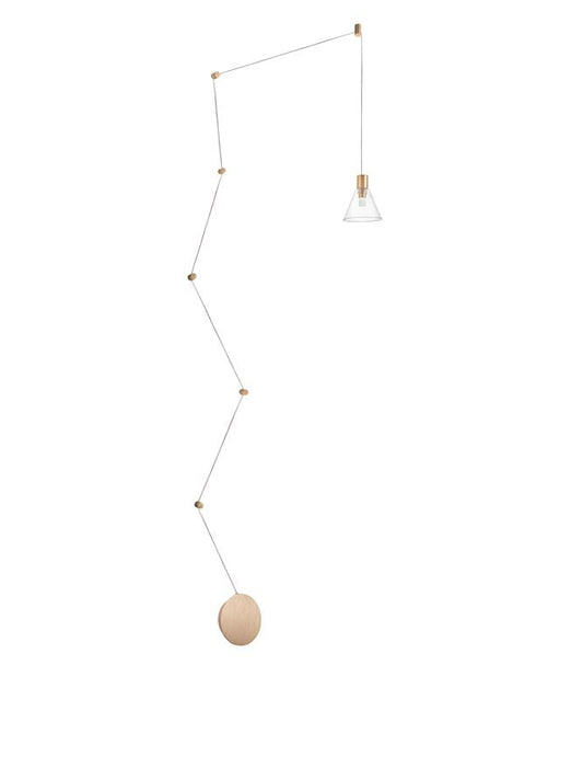 MAR Gold Aluminium & Clear Glass Single String Pendant - ID 10149