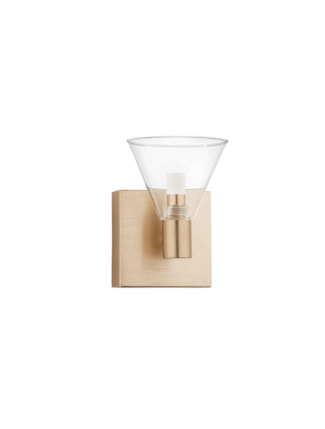 MAR Gold Aluminium & Clear Glass Single Wall Light - ID 10180