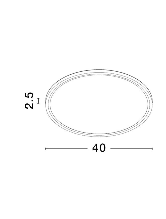 DIX Black 40cm Ultra-Slim LED Ceiling Light with Selectable CCT - ID 14582