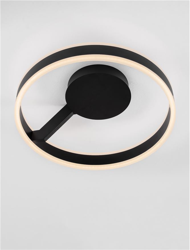 BIA Sandy Black Dual LED Medium 60cm Ring Semi-Flush - ID 14407