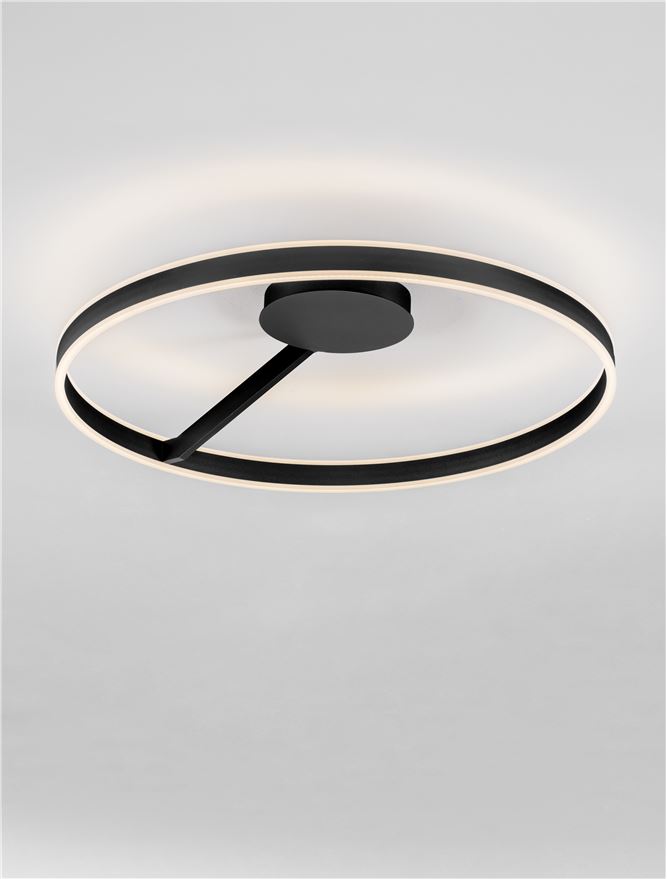 BIA Sandy Black Dual LED Medium 80cm Ring Semi-Flush - ID 14563