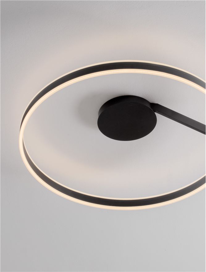 BIA Sandy Black Dual LED Medium 80cm Ring Semi-Flush - ID 14563