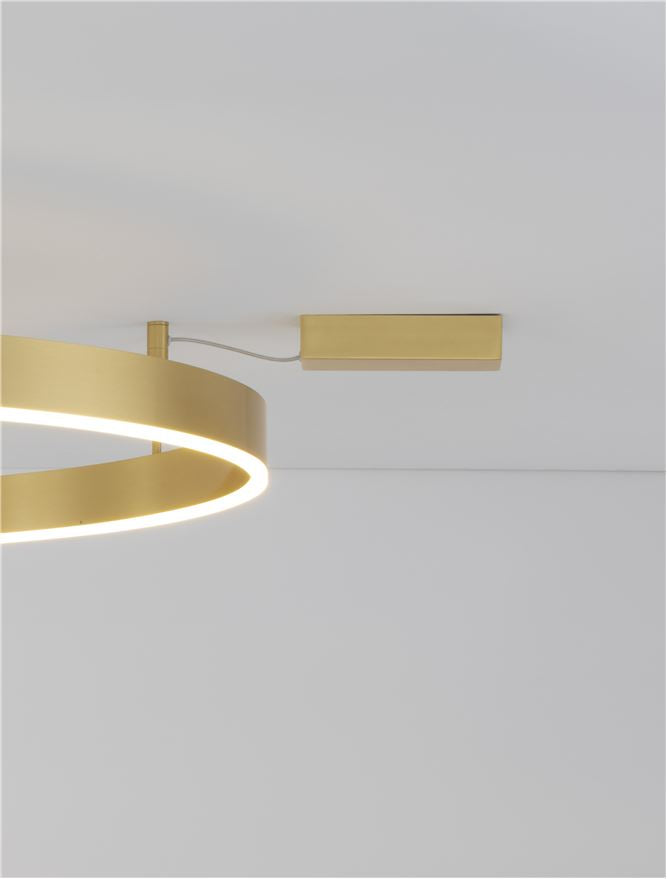 MOT Dimmable Brass Gold Aluminium & Acrylic Ring Semi Flush Small - ID 12540
