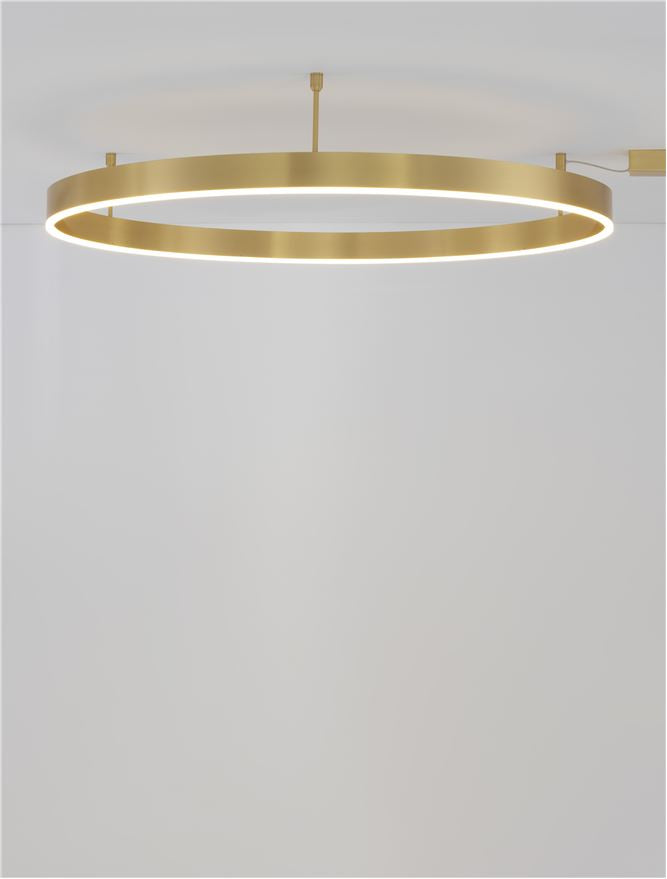 MOT Dimmable Brass Gold Aluminium & Acrylic Ring Semi Flush Small - ID 12540