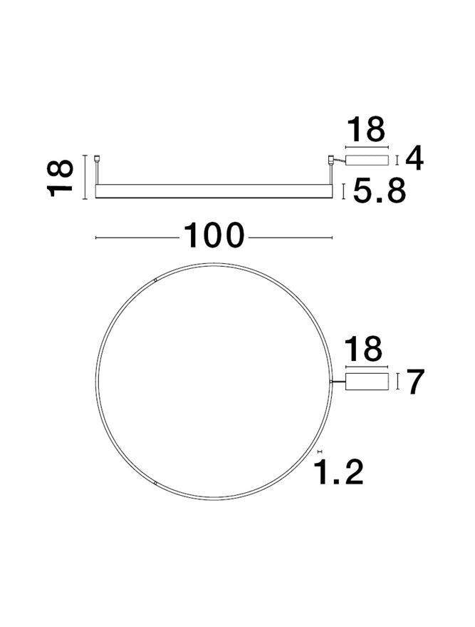 MOT Dimmable Brass Gold Aluminium & Acrylic Ring Semi Flush Large - ID 12542