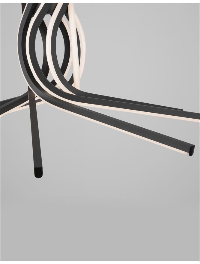 NOR Sandy Black Aluminium & Acrylic Tangle Pendant Large - ID 10193