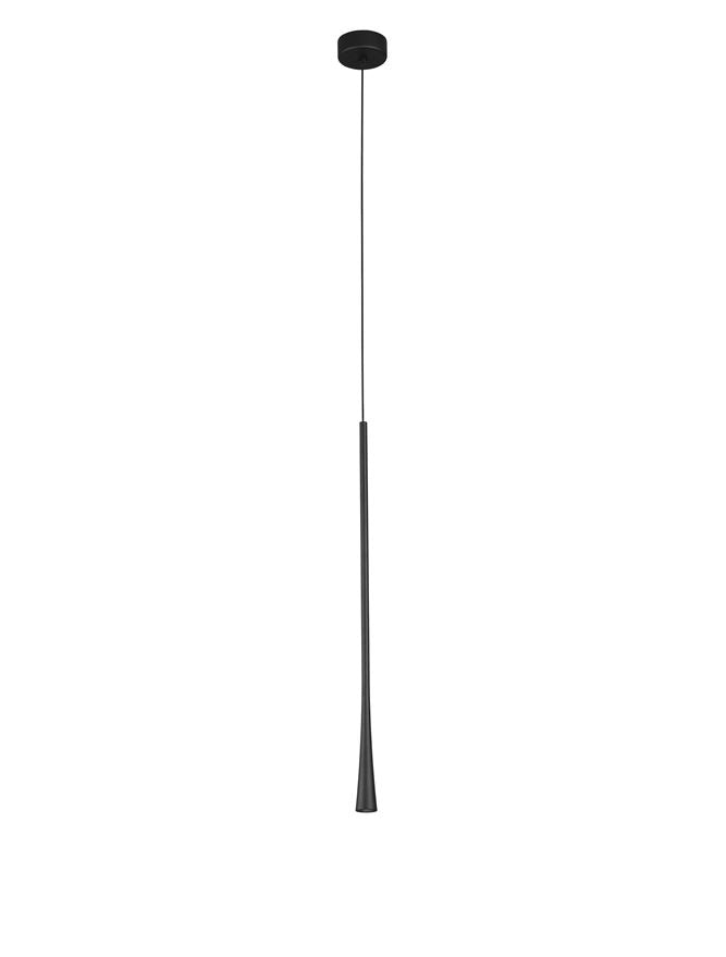 GOC Black Metal & Fabric Wire Flute Single Pendant - ID 9961
