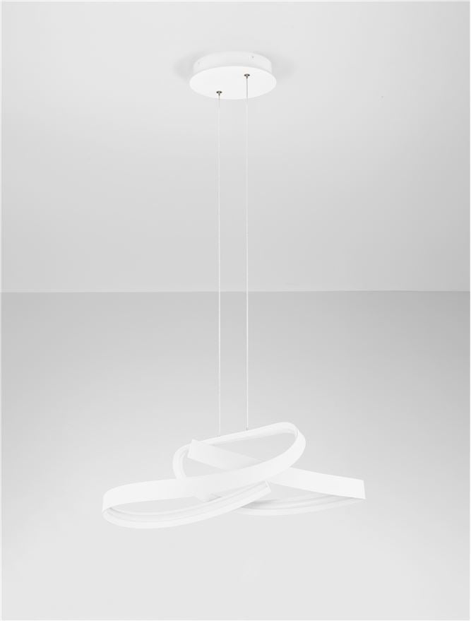 OLI Sandy White Twisted Ring LED Linear Pendant - ID 14403