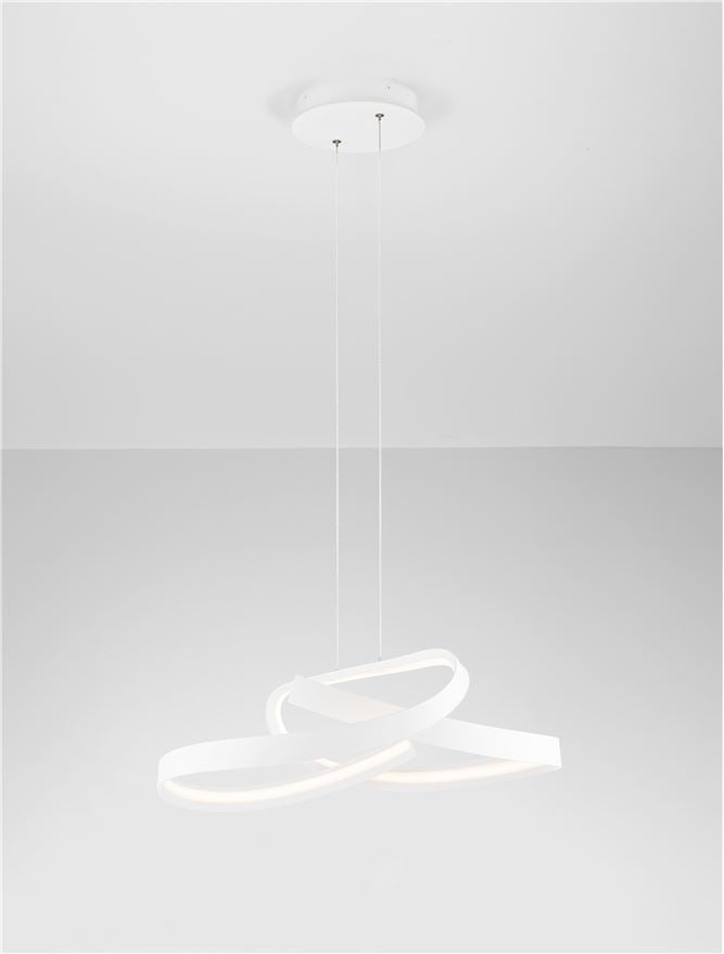OLI Sandy White Twisted Ring LED Linear Pendant - ID 14403