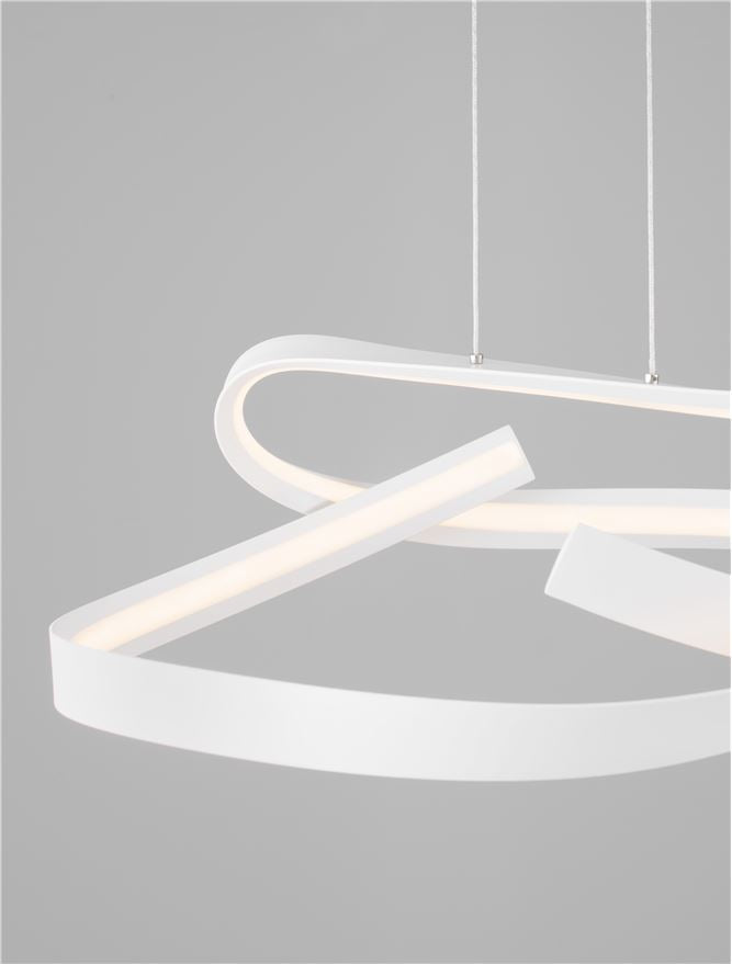 OLI Sandy White Twisted Ring LED Linear Pendant - ID 14403