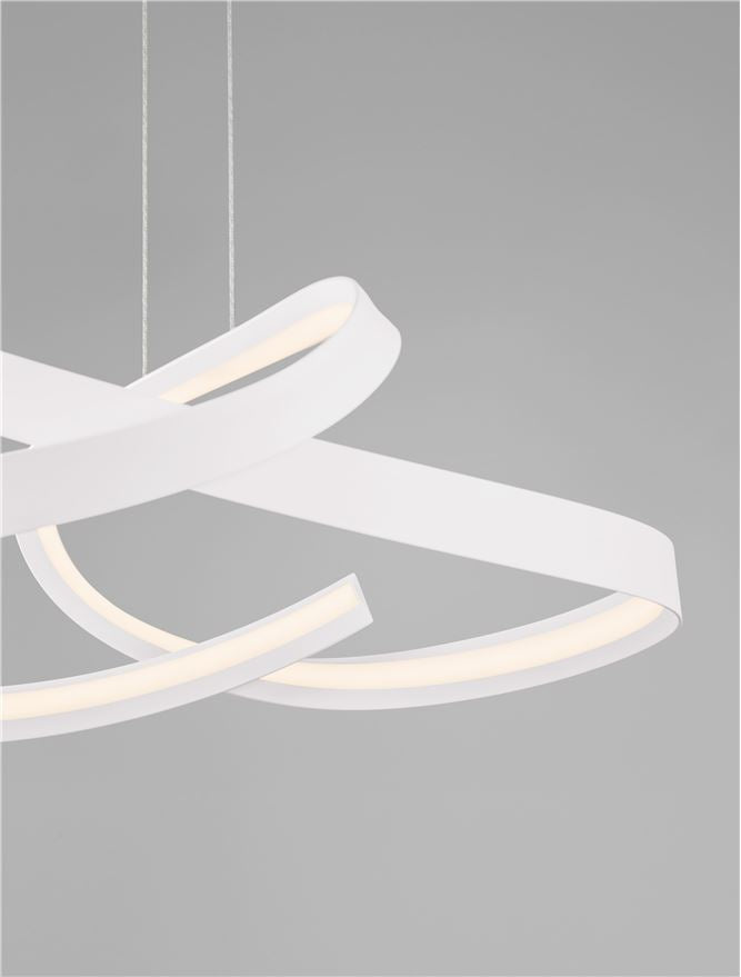 OLI Sandy White Twisted Ring LED Linear Pendant - ID 14403