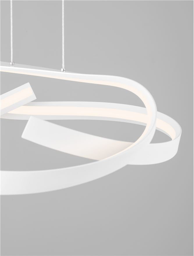 OLI Sandy White Twisted Ring LED Linear Pendant - ID 14403