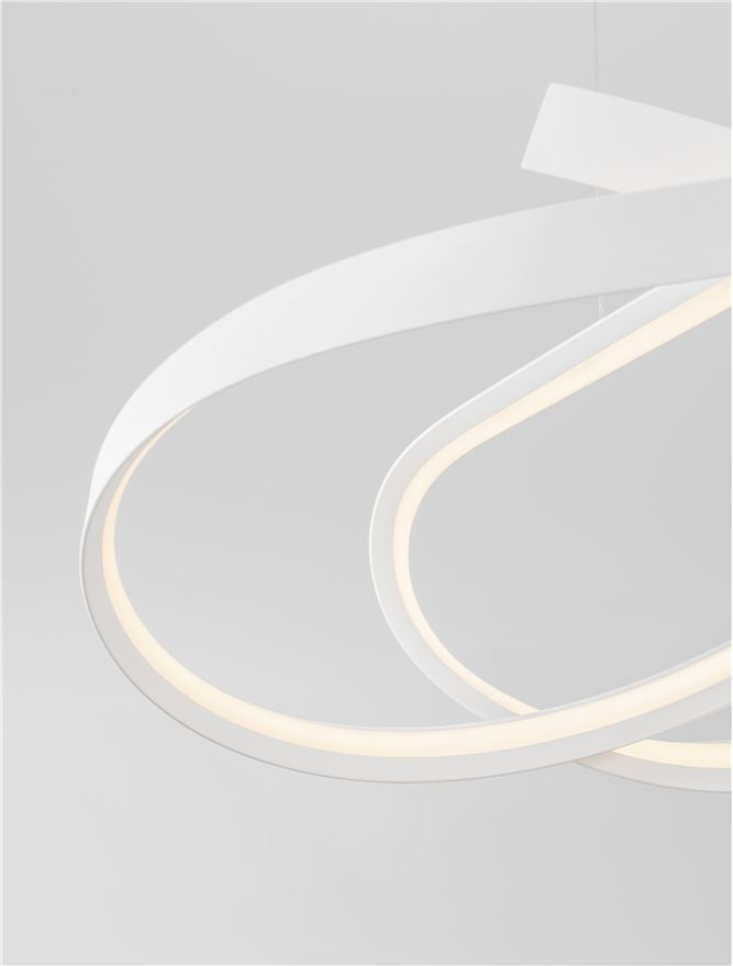 OLI Sandy White Twisted Ring LED Linear Pendant - ID 14403