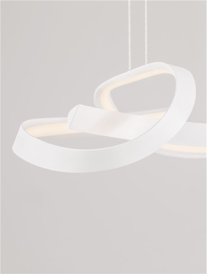 OLI Sandy White Twisted Ring LED Linear Pendant - ID 14403