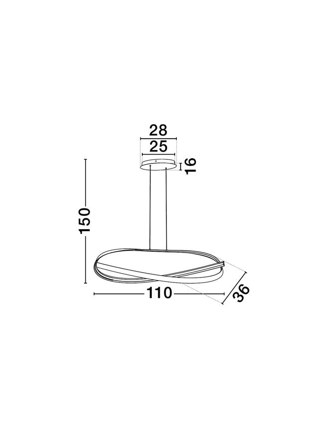 OLI Sandy White Twisted Ring LED Linear Pendant - ID 14403