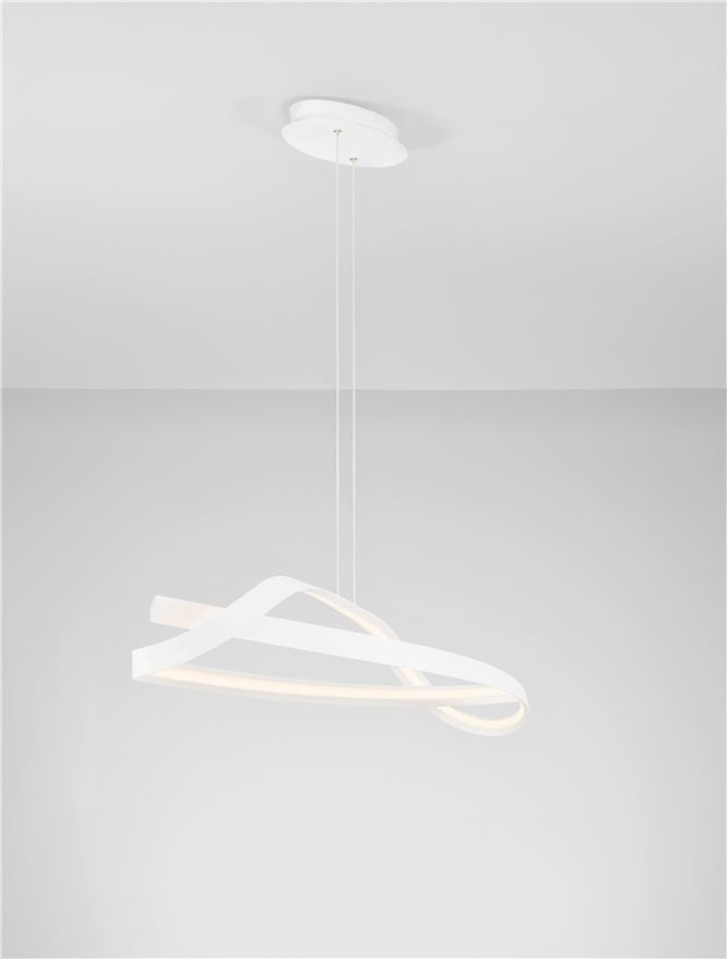 OLI Sandy White Twisted Ring LED Linear Pendant - ID 14403