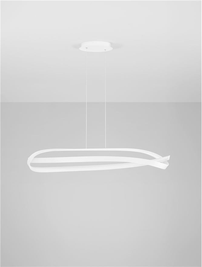 OLI Sandy White Twisted Ring LED Linear Pendant - ID 14403