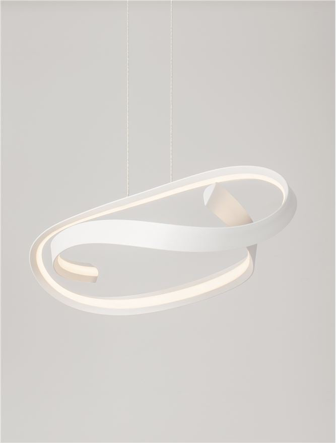 OLI Sandy White Twisted Ring LED Linear Pendant - ID 14403
