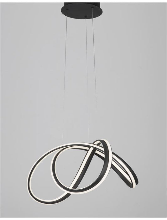 TRU Dimmable Sandy Black Aluminium & Acrylic Knot Pendant - ID 10365