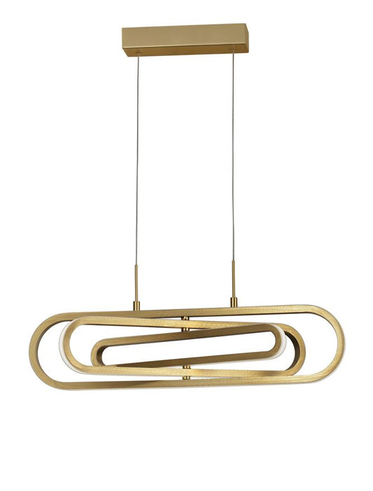 ART Gold Aluminium & Acrylic 3 Ring Oval Adjustable Pendant - ID 10090