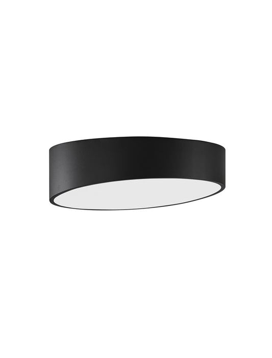 MAGG Diffused Sandy Black Angled Cylinder Medium Flush Ceiling Light - ID 10585