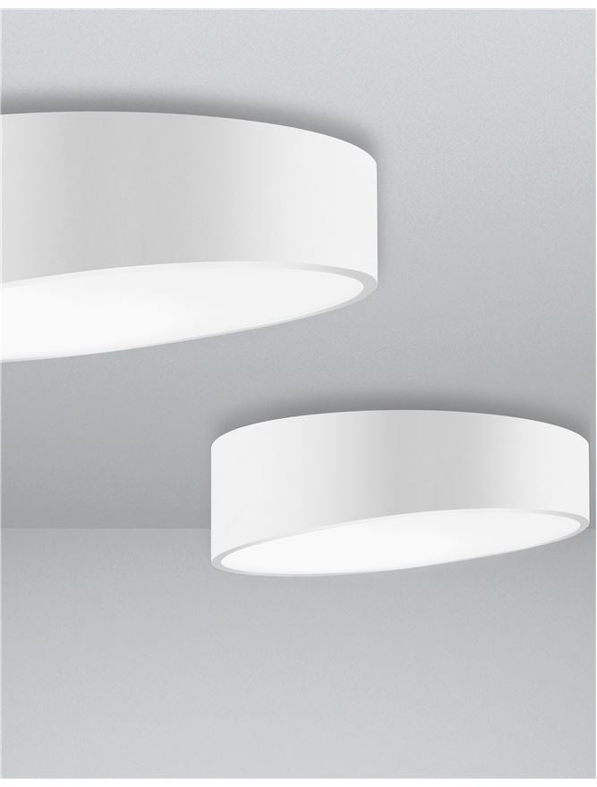 MAGG Diffused Sandy White Angled Cylinder Medium Flush Ceiling Light - ID 10586
