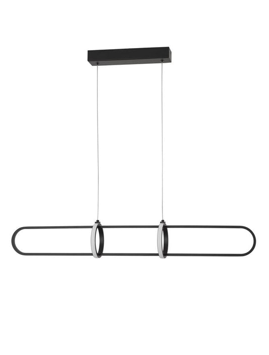 ART Matt Black Aluminium Ringed Oval Pendant - ID 10088