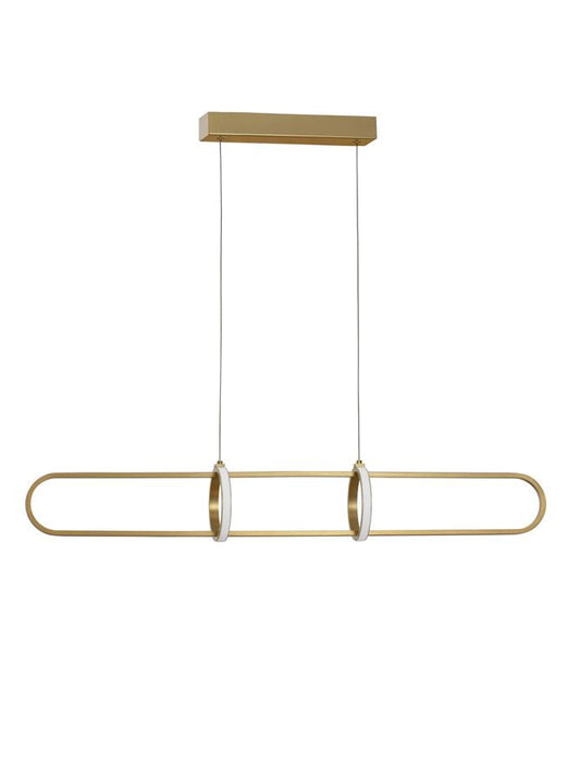 ART Gold Aluminium Ringed Oval Pendant - ID 10092