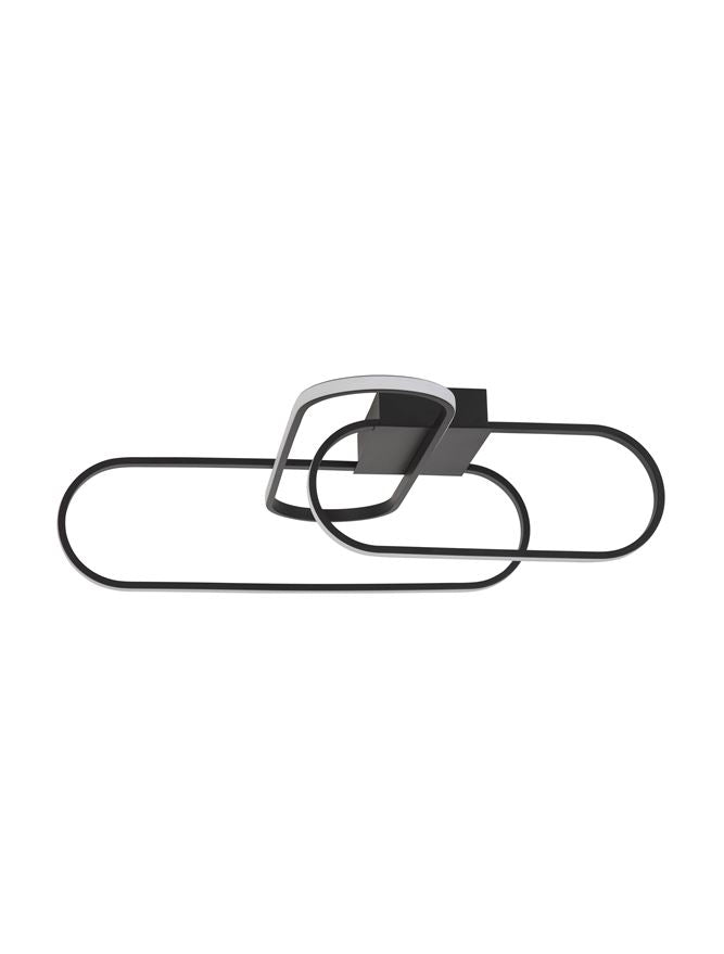 ART Matt Black Aluminium Tripple Oval Semi Flush Ceiling Light - ID 10089