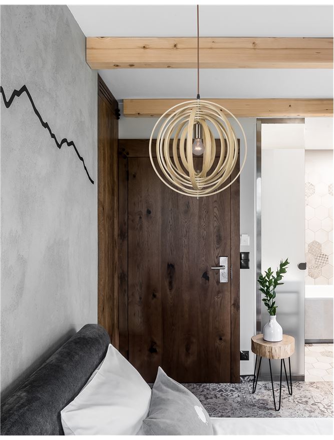 ASC Natural Wood & Dark Brown Fabric Cable Jumble Arrangement Single Pendant - ID 10440