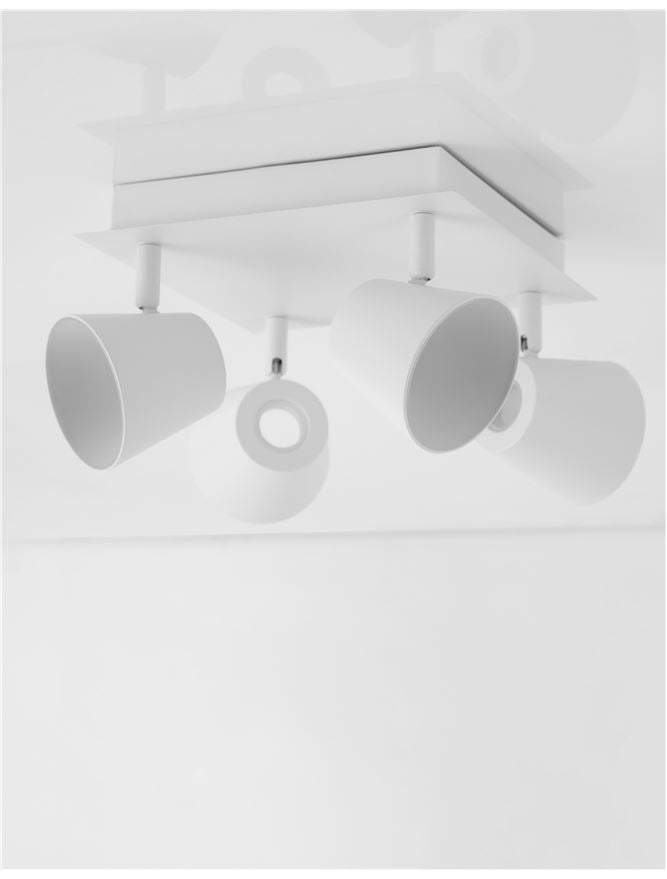 BAG Sandy White Metal Four Lamp Spotlight With Concealed Light Source  - ID 11065 - limited stock