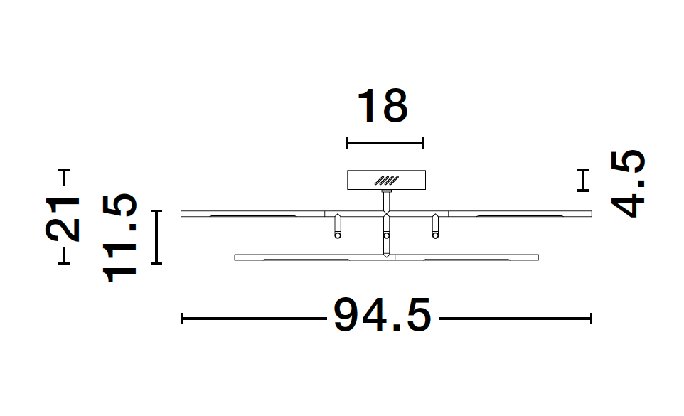 RAC Gold Metal & Acrylic Tubular 12 Lamp Adjustable Ceiling Light - ID 10104