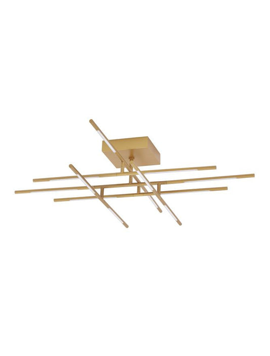 RAC Gold Metal & Acrylic Tubular 12 Lamp Adjustable Ceiling Light - ID 10104