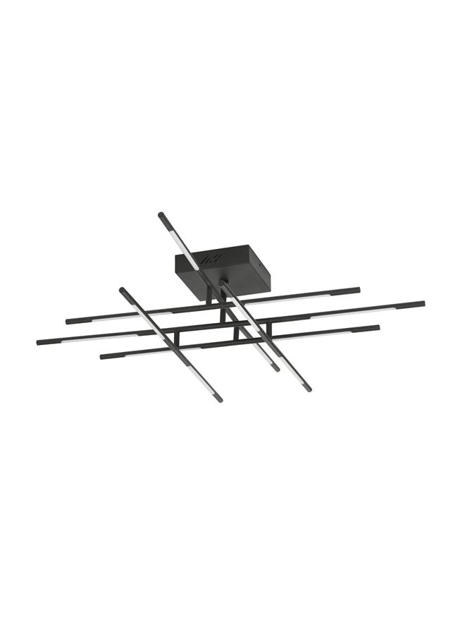 RAC Black Metal & Acrylic Tubular 12 Lamp Adjustable Ceiling Light - ID 10132
