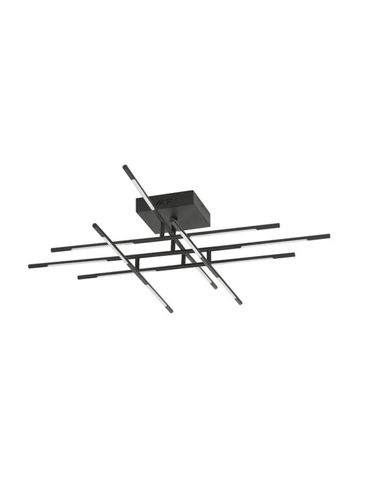 RAC Black Metal & Acrylic Tubular 12 Lamp Adjustable Ceiling Light - ID 10132