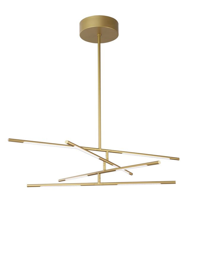 RAC Gold Metal & Acrylic Tubular 8 Lamp Adjustable Ceiling Light - ID 10100