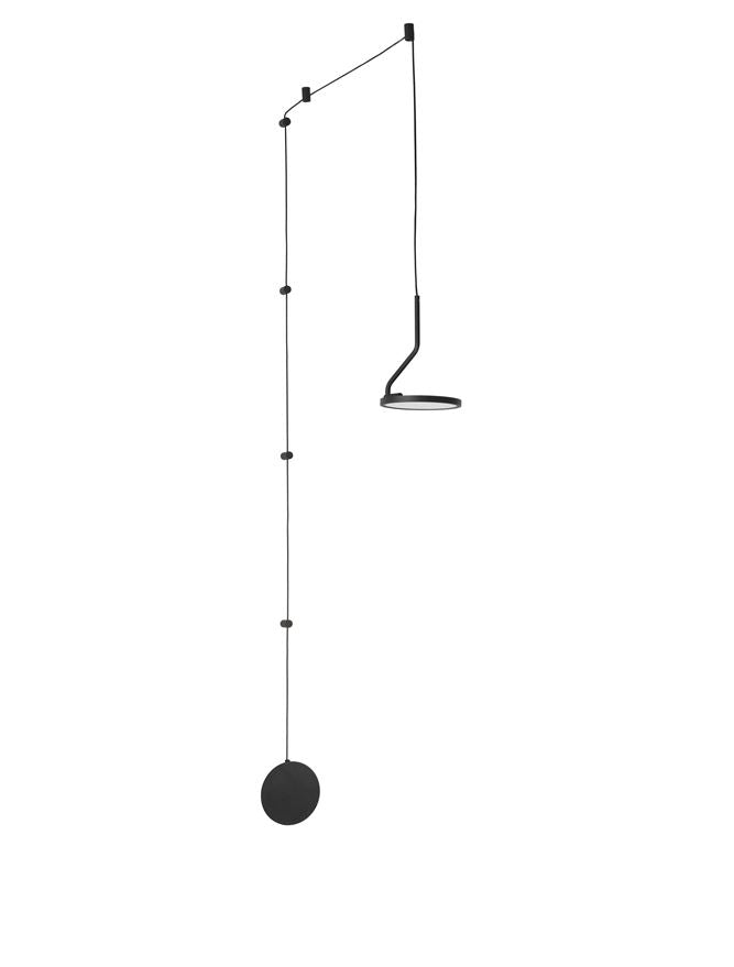 LUC Sandy Black Aluminium & Acrylic Single String Pendant - ID 10148