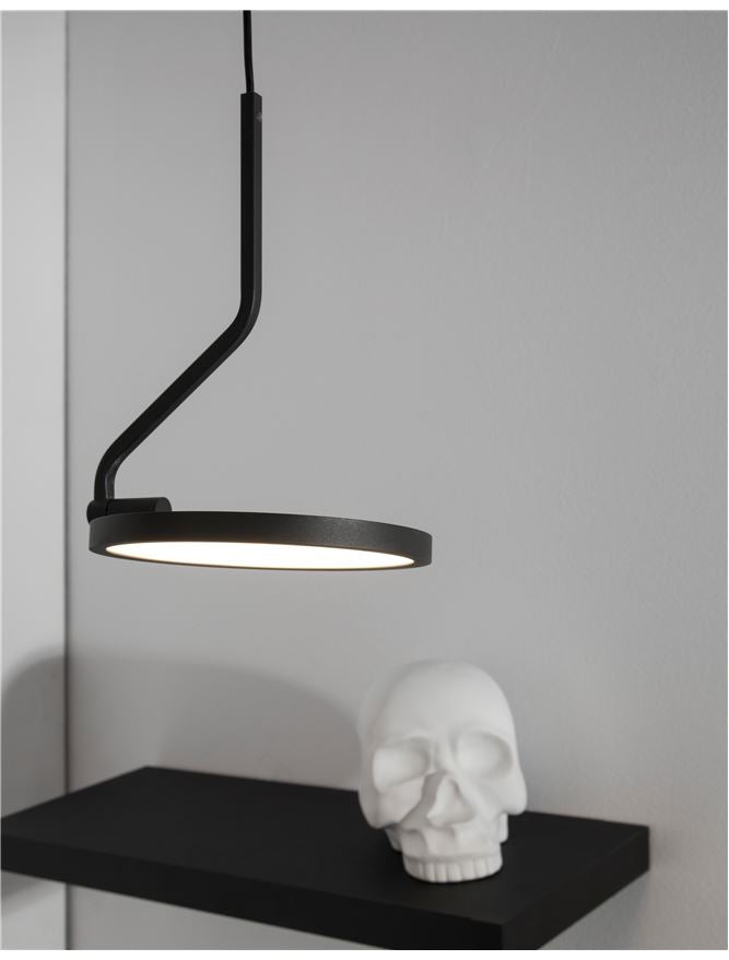 LUC Sandy Black Aluminium & Acrylic Single String Pendant - ID 10148