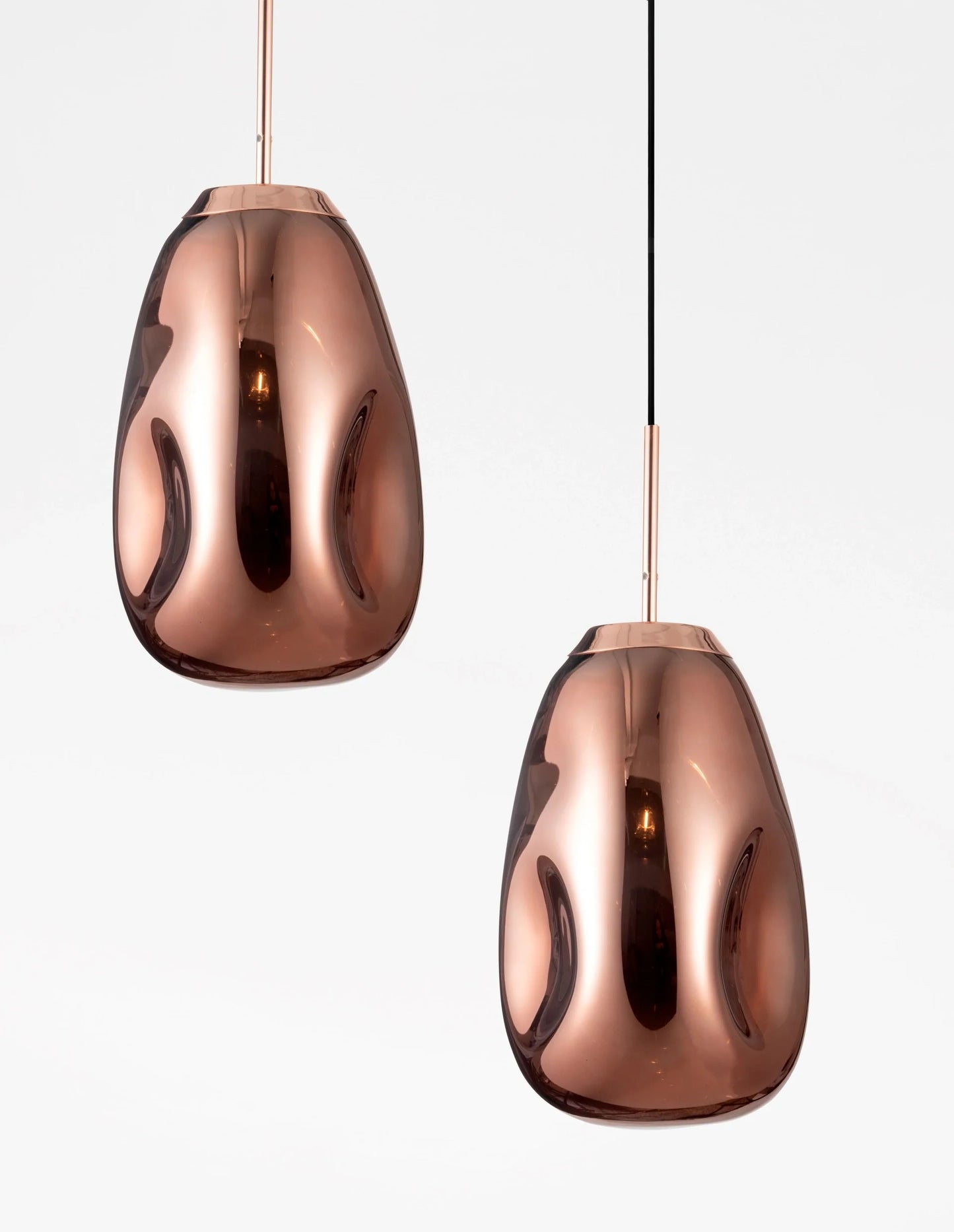 VAL Copper Finish Dimpled Lozenge Single Pendant - ID 14807