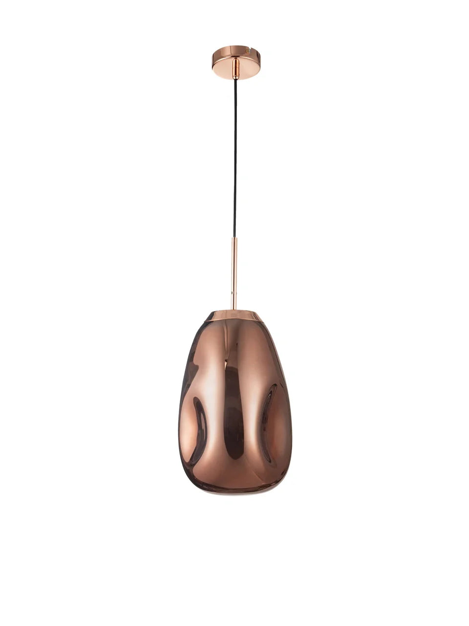 VAL Copper Finish Dimpled Lozenge Single Pendant - ID 14807