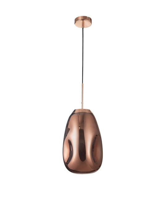 VAL Copper Finish Dimpled Lozenge Single Pendant - ID 14807